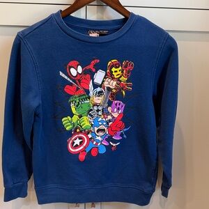 Marvel Kids Blue Superhero Crewneck Sweatshirt